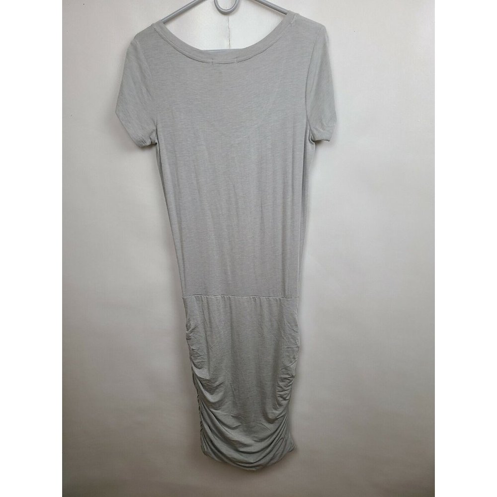 Prana Light Gray Ruched Fitted Jersey NEW Foundation Dress Size Small - Picture 8 of 8